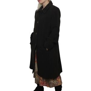 NWT Larry Levine Camel Hair Black Women Coat 10 Clean Girl Corpcore Professional